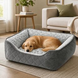 Pet Calming Bed Orthopedic Dog Cushion Fluffy Washable Medium M Soft Comfort