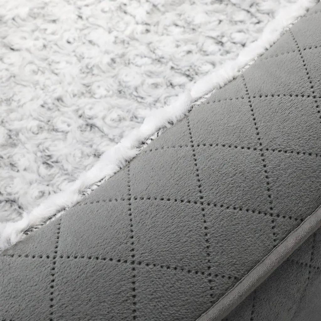 Orthopedic Memory Foam Pet Bed Grey Large Bolster Support