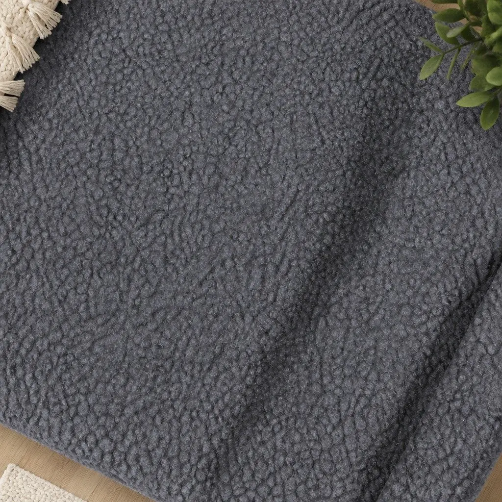 Orthopedic Memory Foam Pet Bed Dark Grey 120cm Waterproof Sherpa Calming Bolster Nest