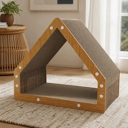 Compact Cat Scratcher with Lounge and Play Features