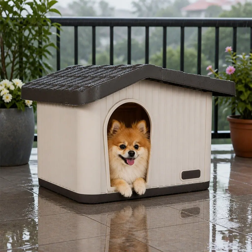 Plastic Dog Cage Kennel Small Dogs Ventilation Indoor Outdoor Pet House Portable