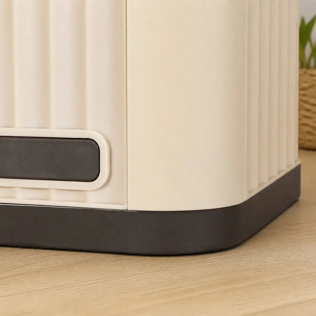 Plastic Dog Kennel Beige Brown Small Portable Indoor Outdoor Ventilation Easy