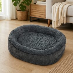 Orthopedic Plush Dog Bed Soft Washable Pet Cushion XL Grey Cosy Bolstered