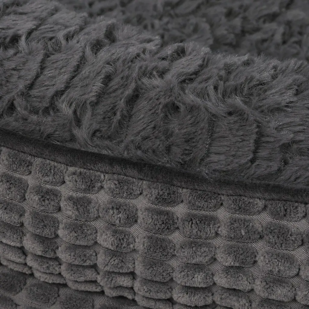 Orthopedic Dog Bed Grey XXL Soft Washable Plush Bolstered Supportive Cushion