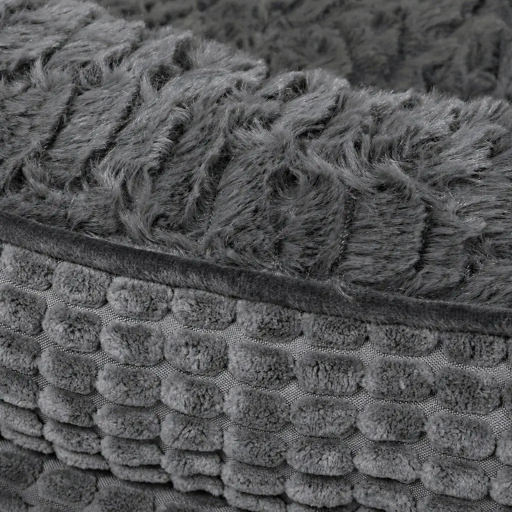 Orthopedic Dog Bed Grey XXXL Soft Washable Plush Bolstered