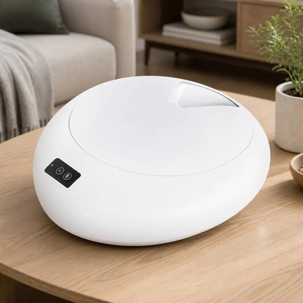 Automatic Pet Feeder White 6 Meals Bluetooth App Control Voice Recording Ice Crystal Cooling