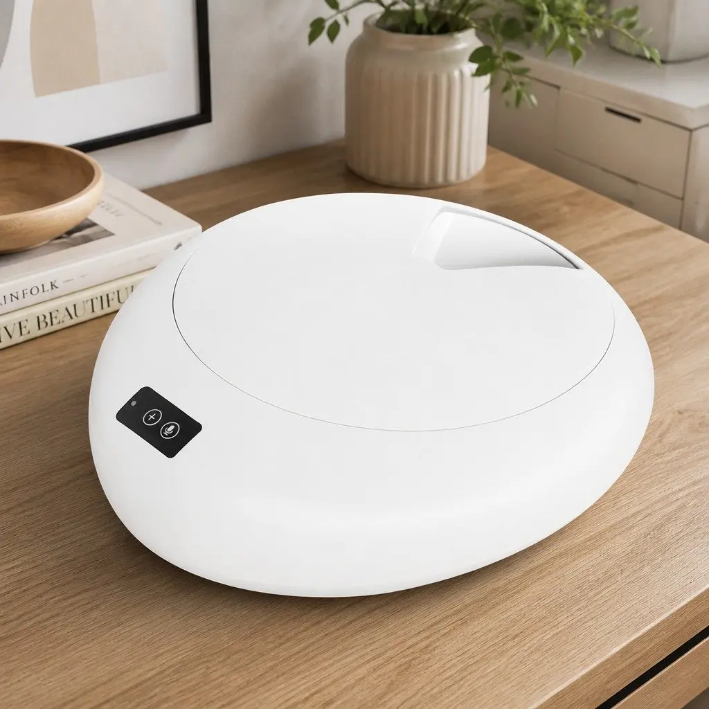 Automatic Pet Feeder White 6 Meals Bluetooth App Control Voice Recording Ice Crystal Cooling