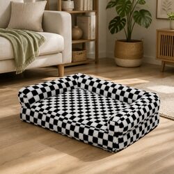 Orthopedic Dog Bed Memory Foam Pet Mattress Mat Calming Sofa Style Washable