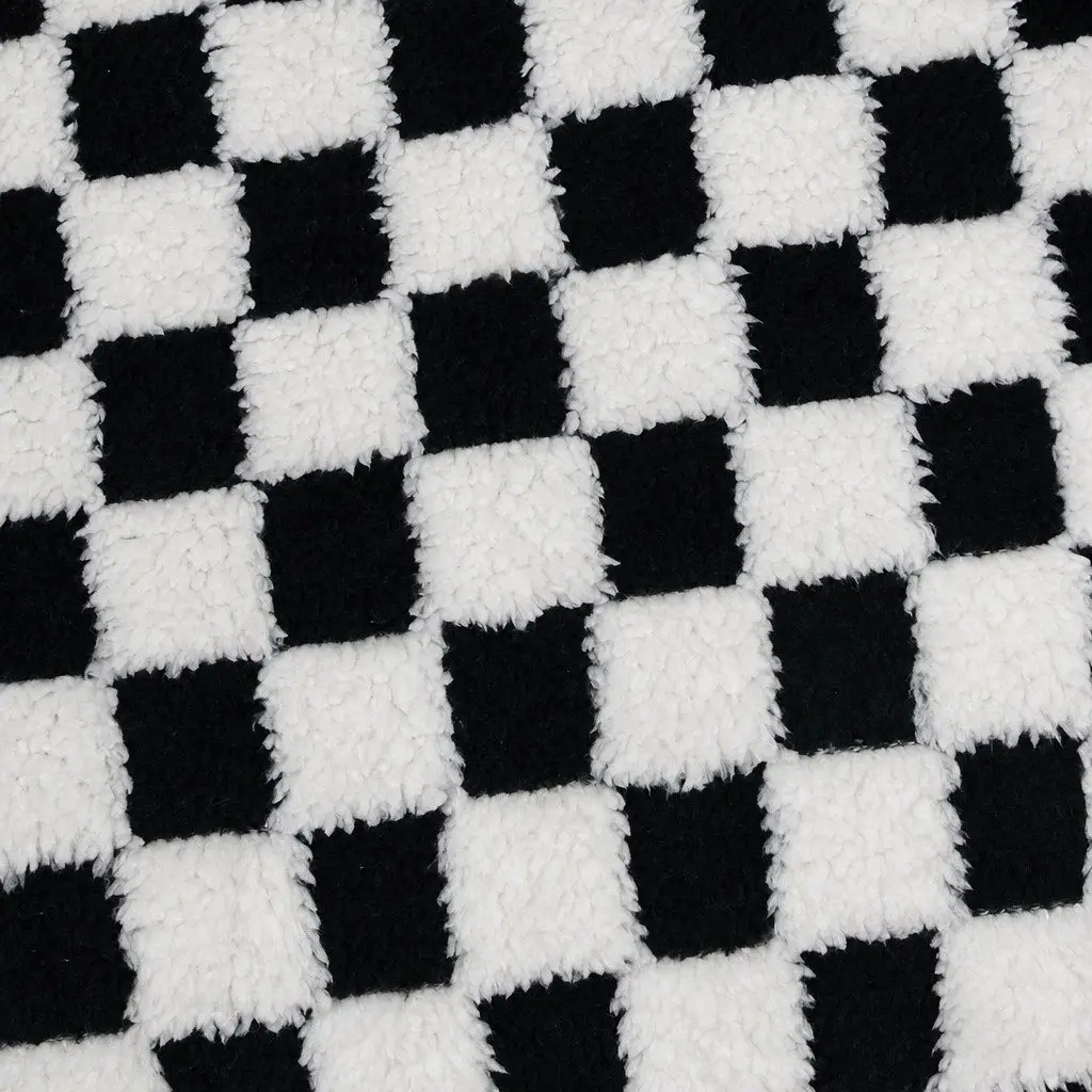 Orthopedic Dog Bed Black and White 100cm x 80cm Memory Foam Waterproof Sherpa Surface