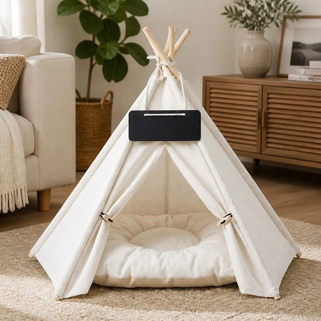Pet Tent Dog Bed Small Indoor Hideaway Washable Cushion Portable Puppy House