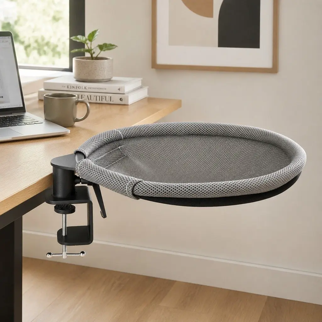 Cat Desk Hammock Grey 360 Rotating Hanging Bed Mounted Washable Breathable Cushion