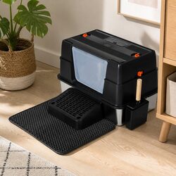 Compact and Efficient Stainless Steel Cat Litter Box