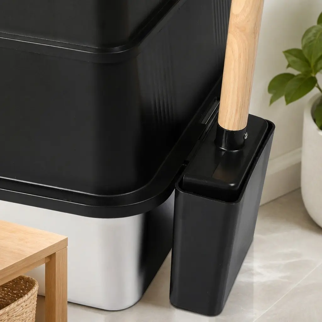 Stainless Steel Cat Litter Box Black Large Enclosed High Sided Odor Control