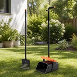 Compact and Effective Dog Pooper Scooper Rake System