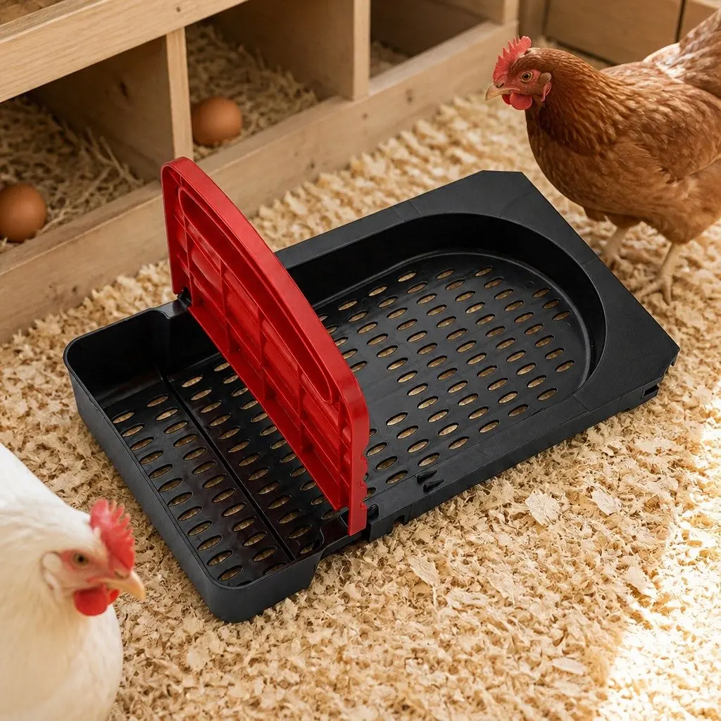 Chicken Nesting Box 2 Hole Roll Away Egg Collection Tray Backyard Poultry Coop