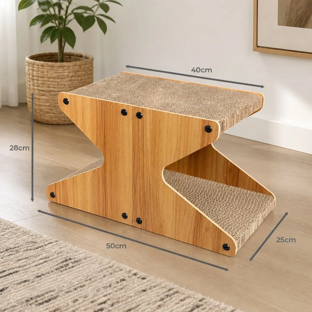 Cat Scratching Board Brown 50cm x 25cm Cardboard Claw Furniture Protector