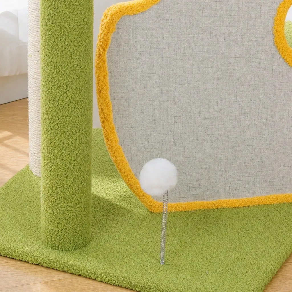 Cat Tree Green Multi-Level Scratching Climbing Tower Playhouse