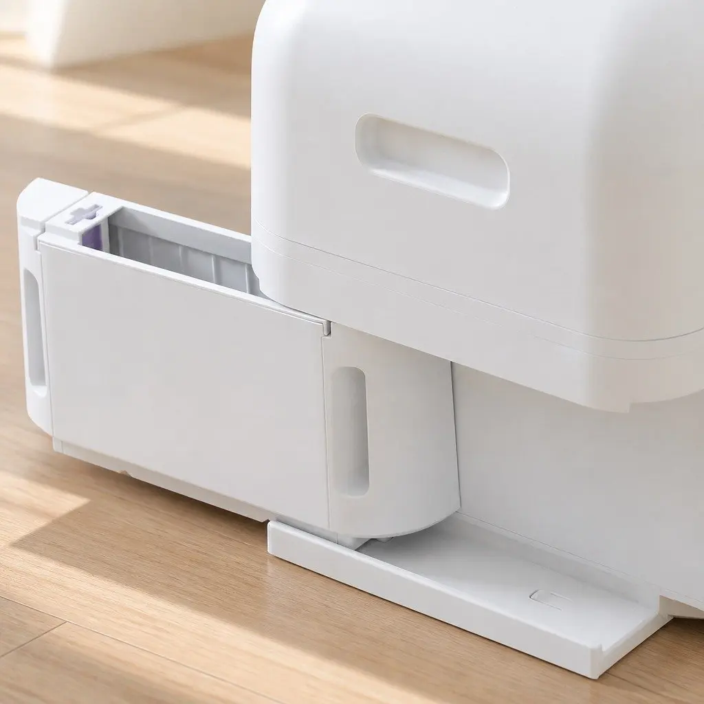 Automatic Cat Litter Box White 54.5cm Self-Cleaning with App Control Wi-Fi Enabled