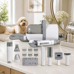 Pet Grooming Kit Vacuum Hair Dryer Remover 7 in 1 Dog Cat Deshedding Clipper
