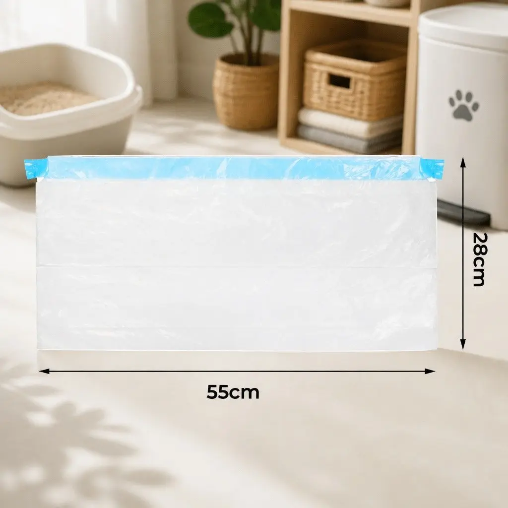 Waste Bags White 6 Rolls Easy Tear Off Disposable Pet Litter Box Garbage Bags