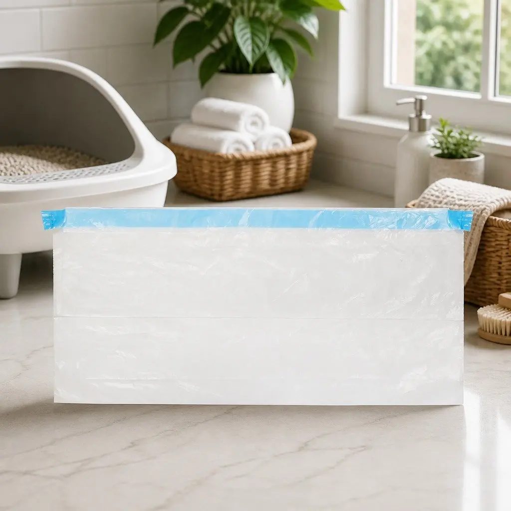 Waste Bags White 6 Rolls Easy Tear Off Disposable Pet Litter Box Garbage Bags