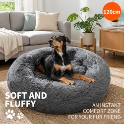 Soft Washable Pet Bed for Dogs and Cats - Dark Gray