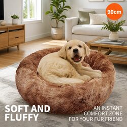 Cozy Round Pet Bed for Dogs and Cats