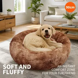 Cozy Round Pet Bed for Dogs and Cats