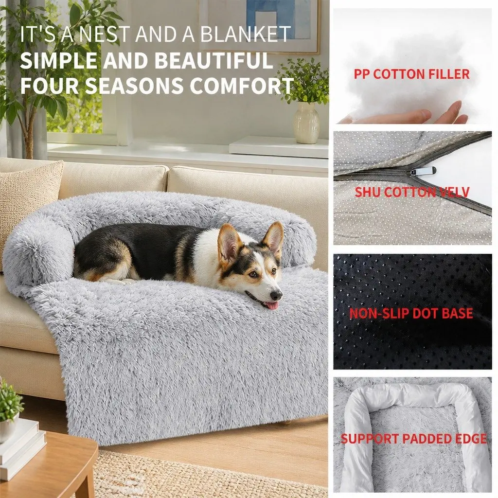 Pet Sofa Bed Gradient Grey XL Size Waterproof Non-Slip Cover Protector