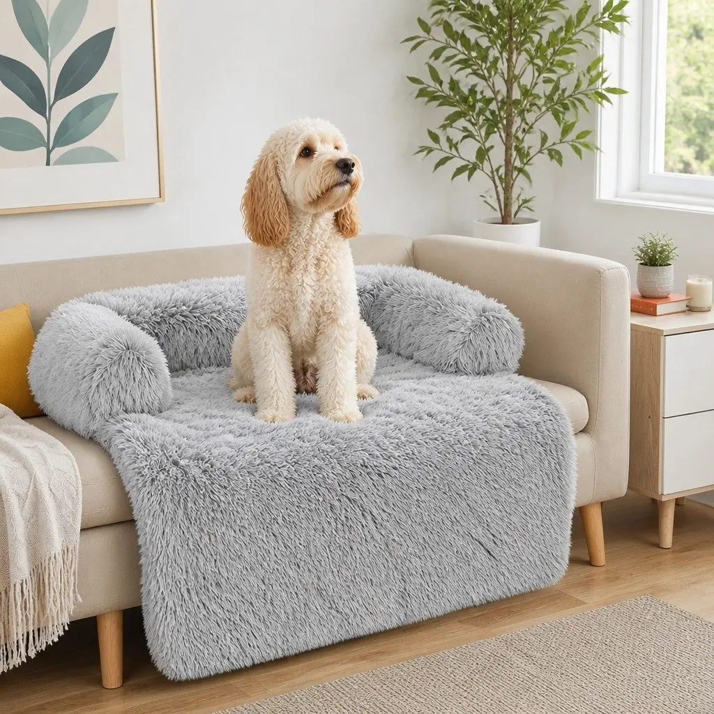 Pet Sofa Bed Gradient Grey Large Waterproof Non-Slip Cover Protector