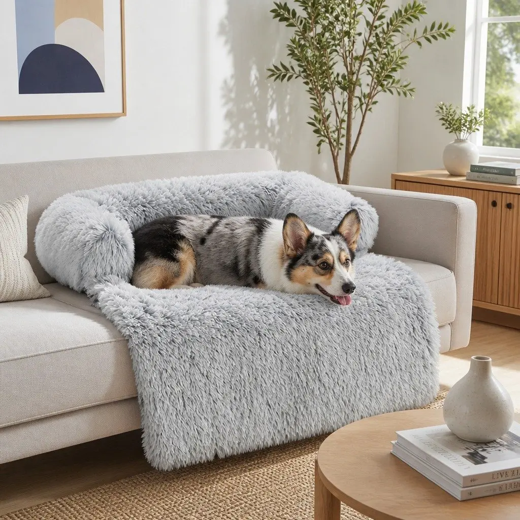 Pet Sofa Bed Gradient Grey M Calming Waterproof Cover Protector Slipcover