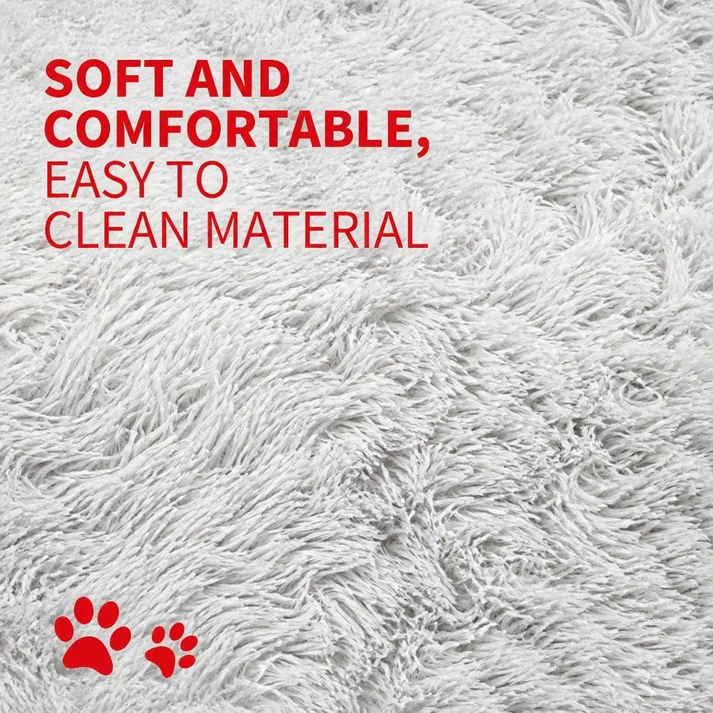 Pet Sofa Bed Gradient Grey Small Calming Waterproof Non-Slip Cover with Removable Bolster for Dogs and Cats