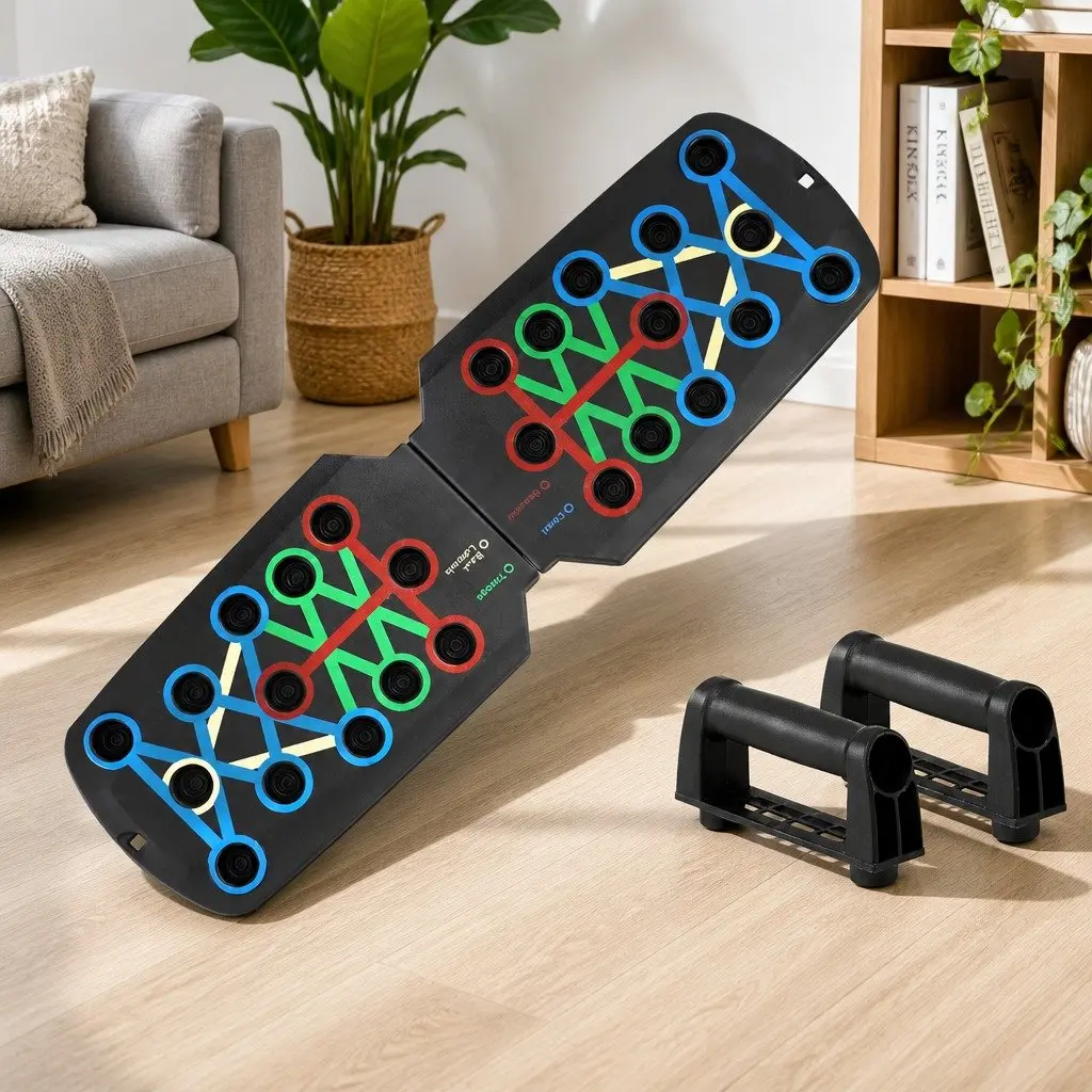 Push Up Board Black Portable Multi Function Home Gym Equipment