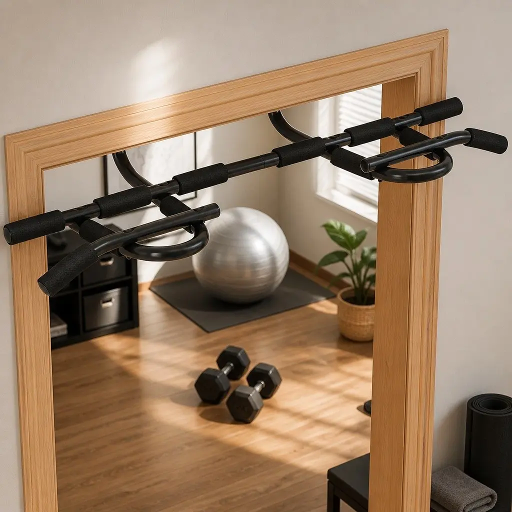 Pull Up Bar Black 104CM Doorway Multifunctional Horizontal Bar for Home Gym Exercise Training