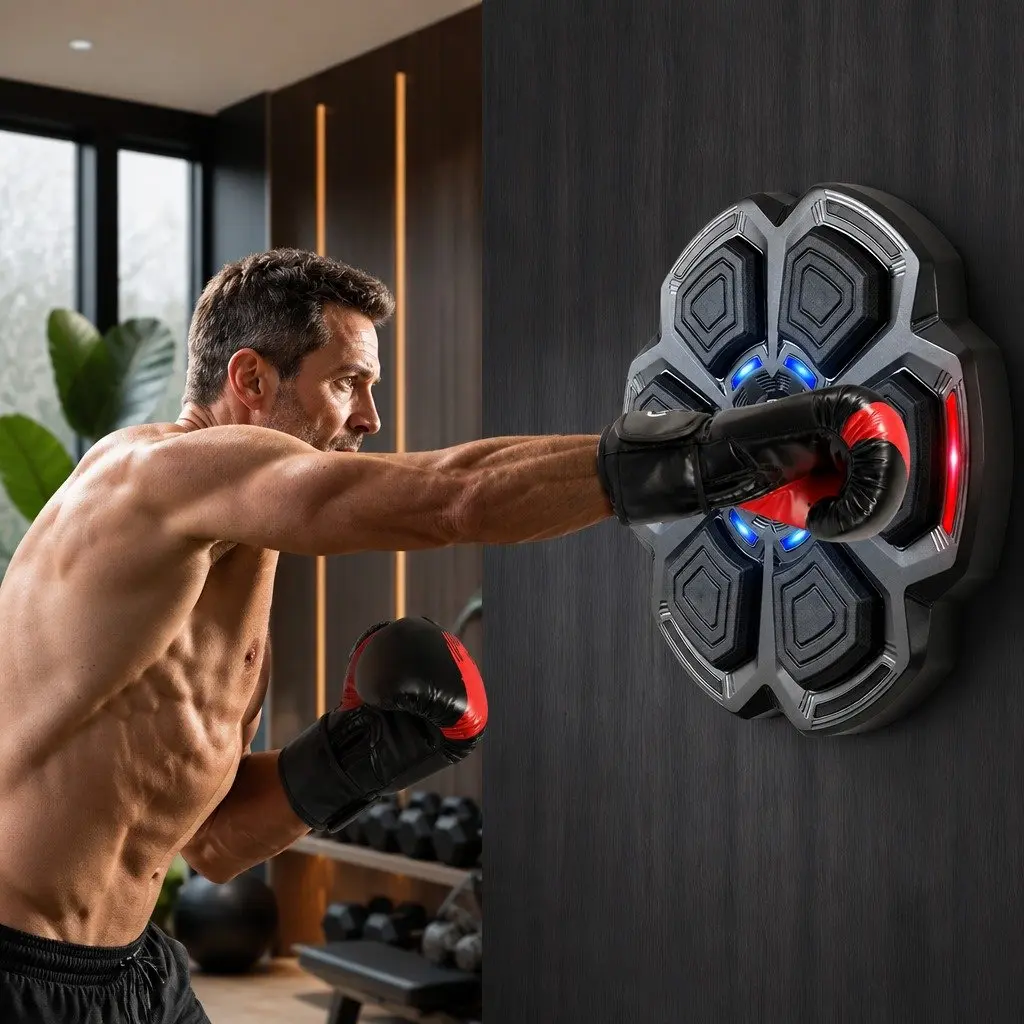 Music Boxing Machine Black 8OZ Gloves 9 Speed Bluetooth Wall Mount Home Fitness