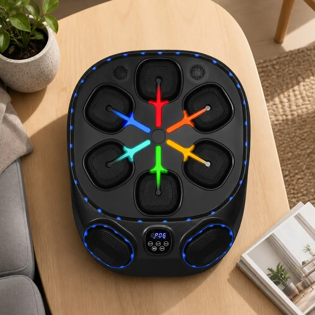 Music Boxing Machine Black Wall Mount Home Gym Training 10 Speed 9 Modes