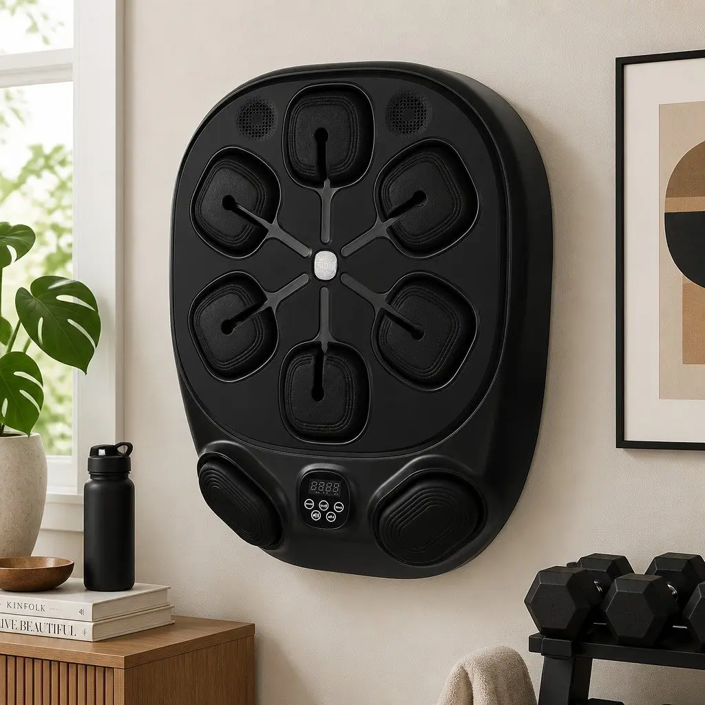 Music Boxing Machine Black Wall Mount Home Gym Training 10 Speed 9 Modes