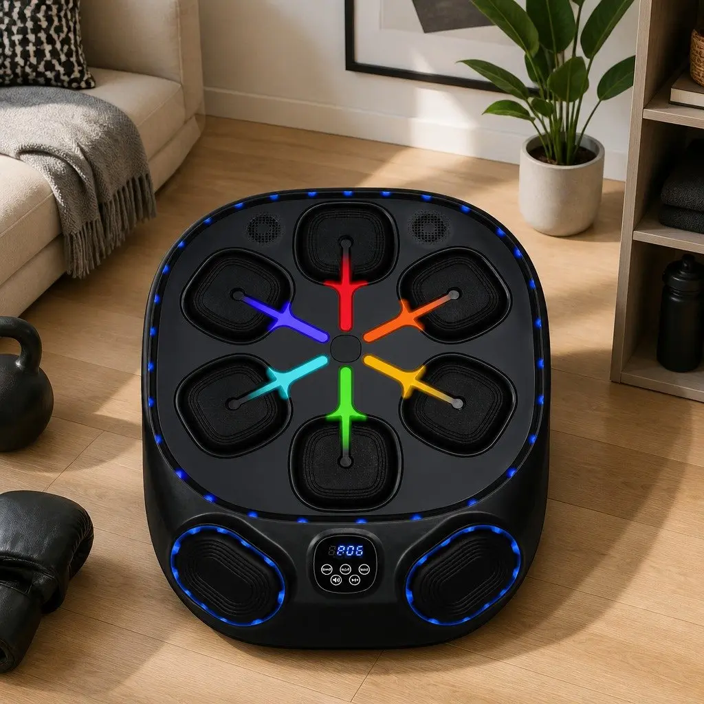 Music Boxing Machine Black Wall Mount Home Gym Training 10 Speed 9 Modes
