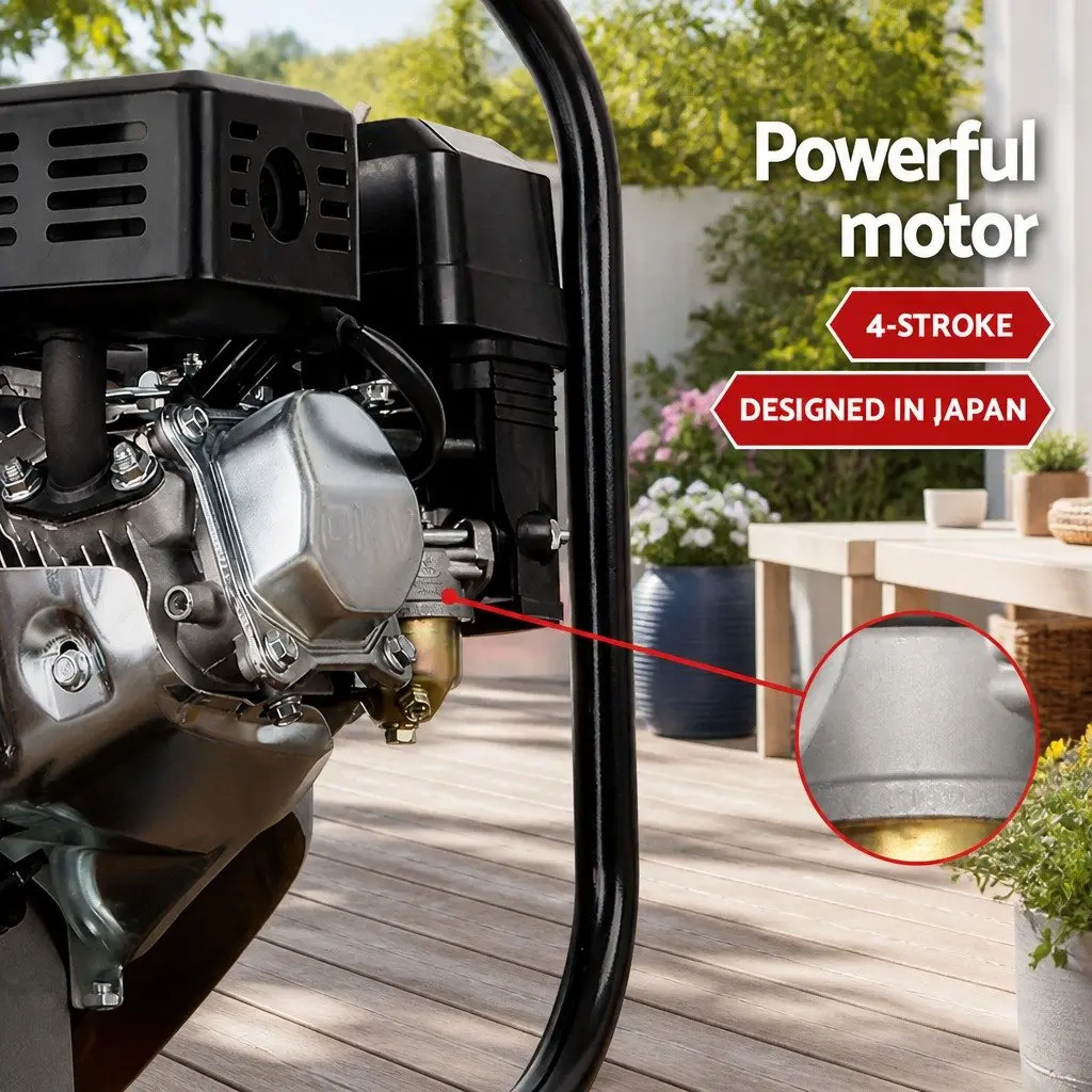 Petrol Water Pump Red 2 Inch 7HP High Flow 4-Stroke Engine for Garden Irrigation and Dewatering