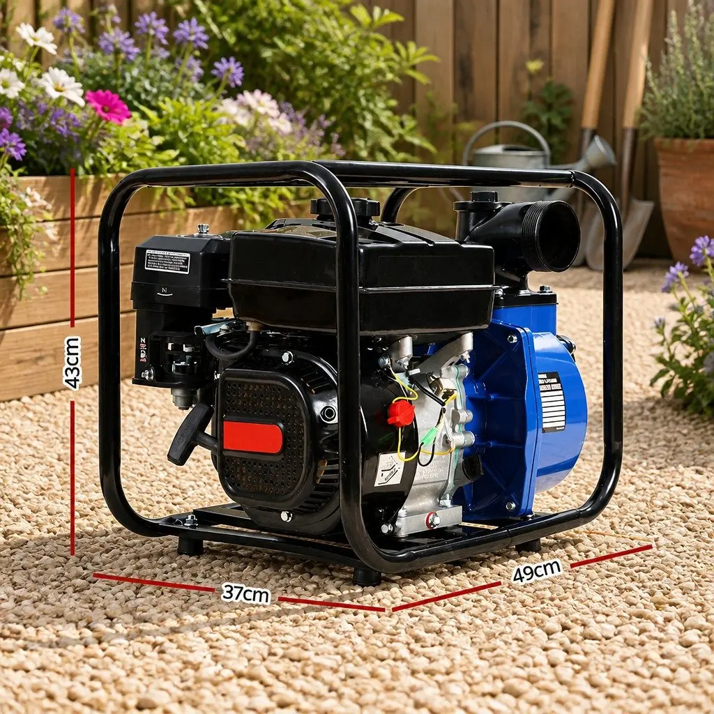 3" Petrol Water Pump Black Blue 7HP 210cc High Flow Irrigation Transfer Pump