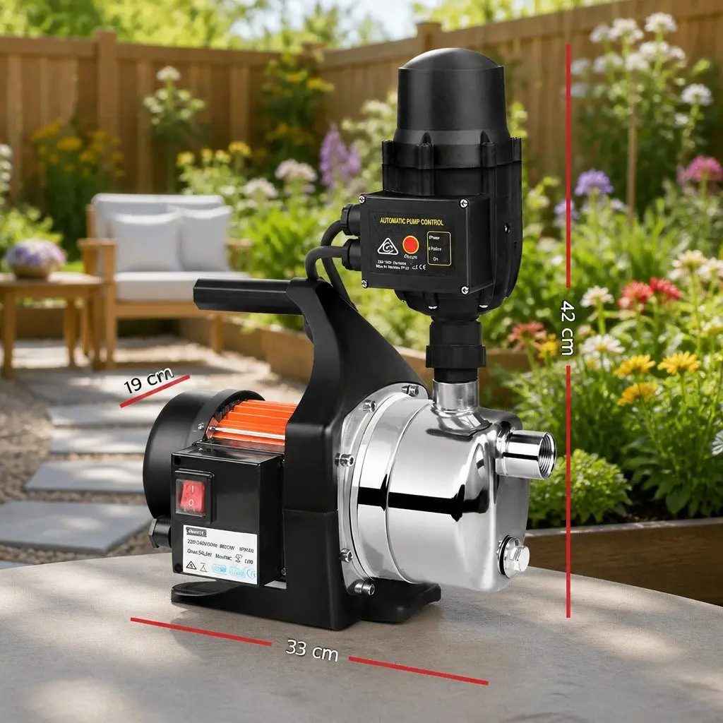 Irrigation Pump Black 800W 54L/min Max Flow Rate Automatic Pressure Control