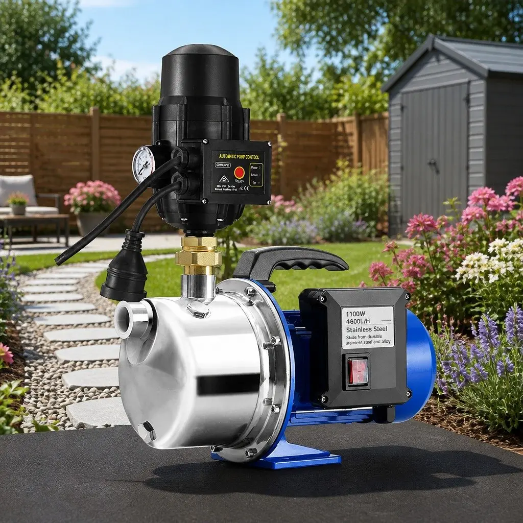 Garden Water Jet Pump 1100W High Pressure Irrigation Tank Controller Stainless