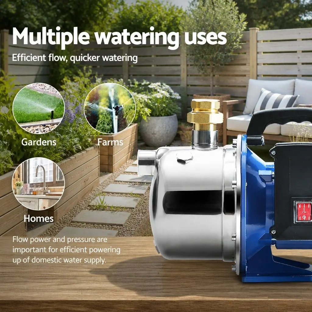 Irrigation Pump Black 1100W High Pressure Durable Garden Water Jet Pump