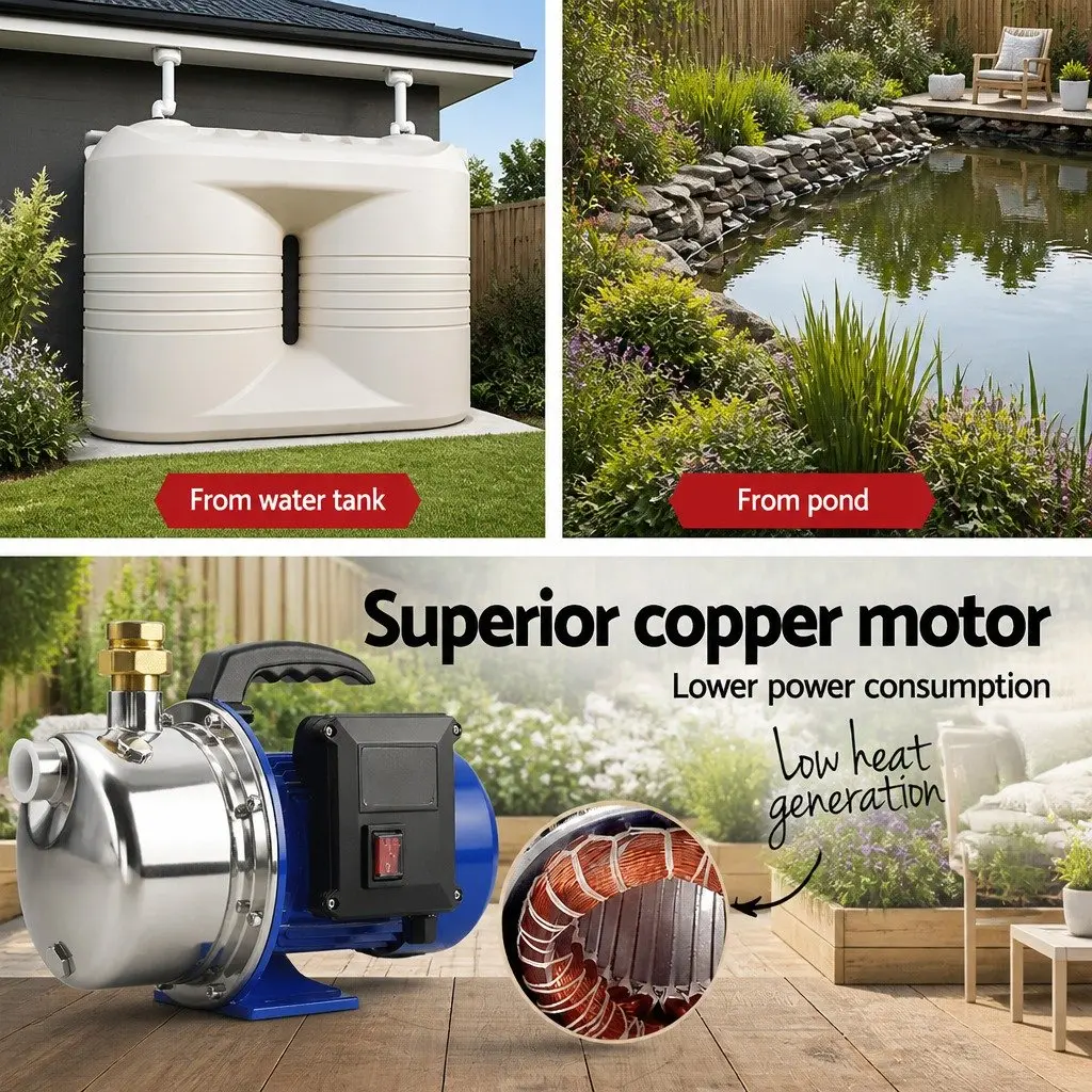 Irrigation Pump Black 1100W High Pressure Durable Garden Water Jet Pump