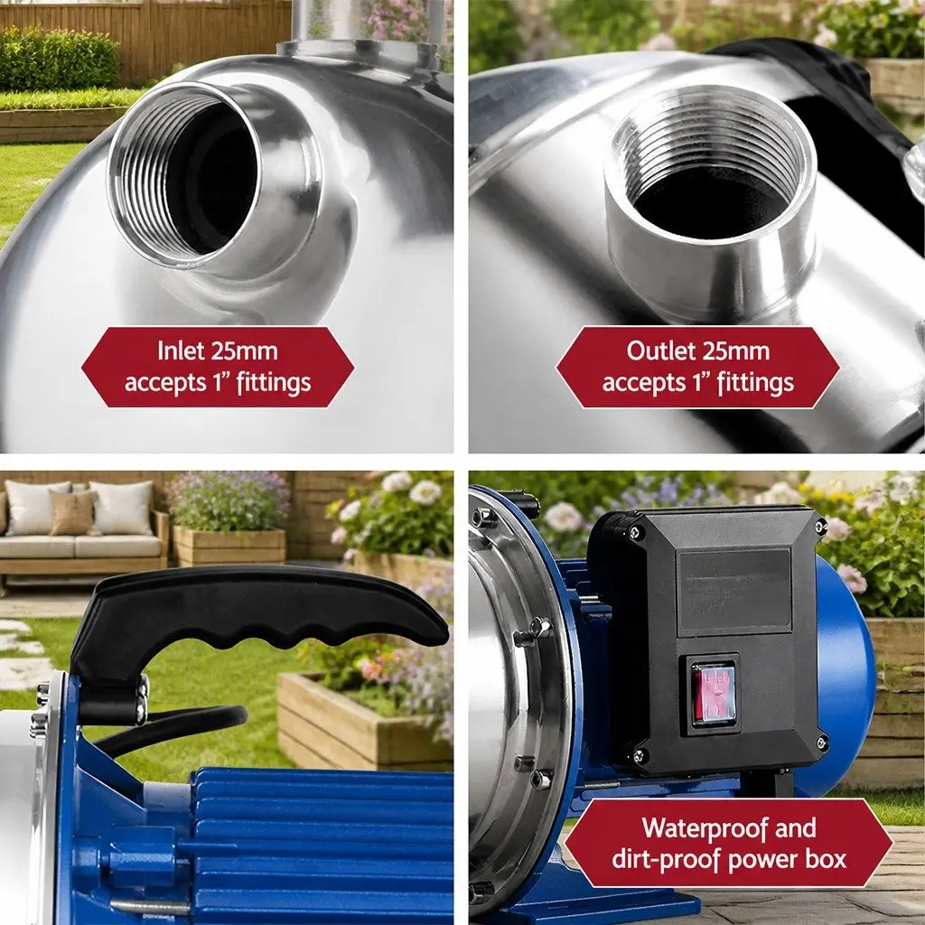 Irrigation Pump Black 1100W High Pressure Durable Garden Water Jet Pump