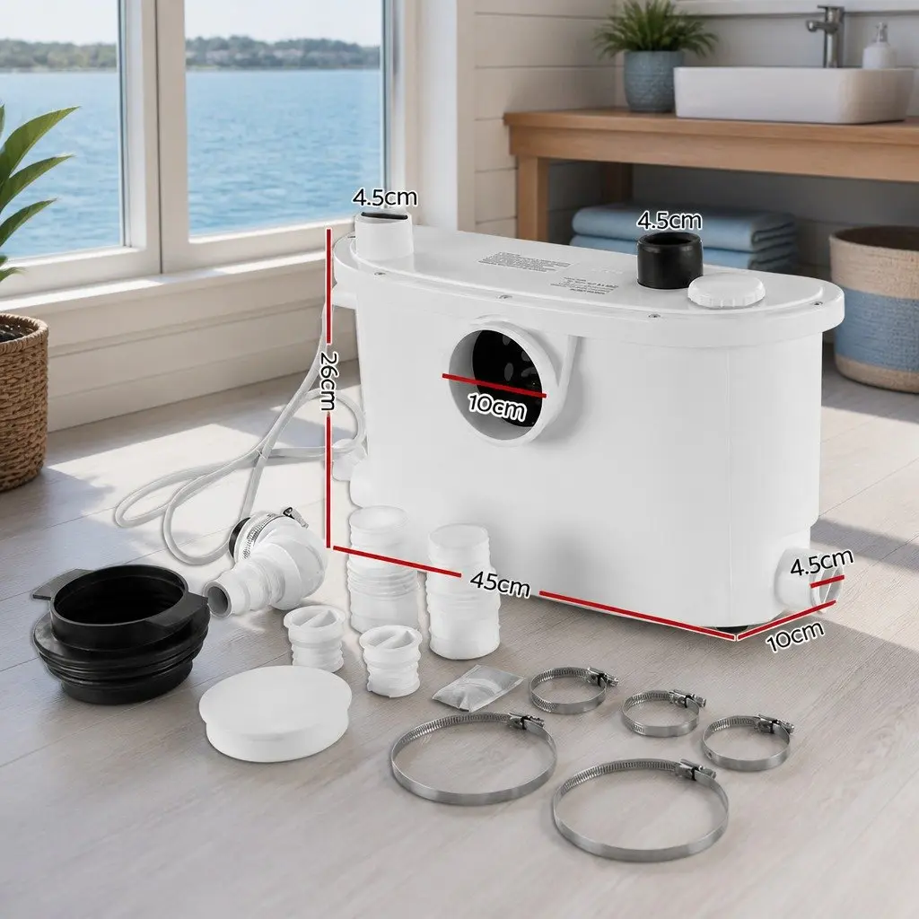 Macerator Sewerage Pump Waste Water Disposal Unit Four Inlets 400W Bathroom