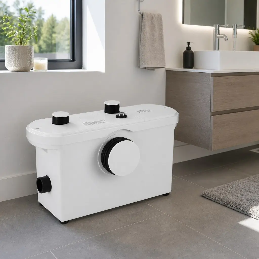 Macerator Sewage Pump White 600W Three Inlets Vertical Pumping Up to 7m
