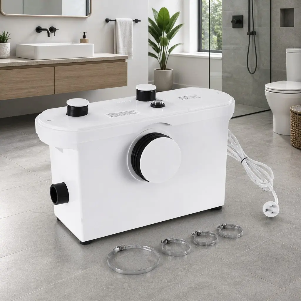 Macerator Sewage Pump White 600W Three Inlets Vertical Pumping Up to 7m