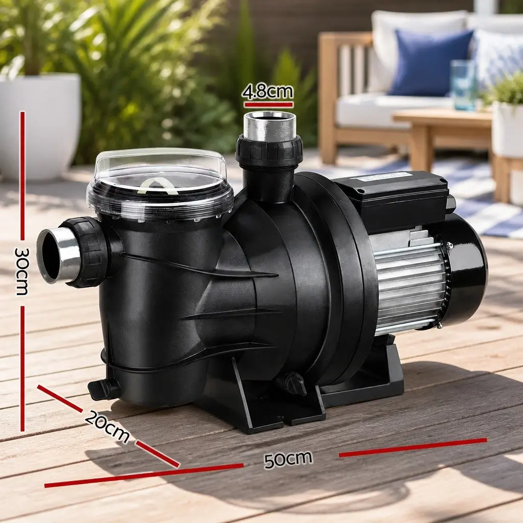 Pool Pump Black 2000W 2.7HP High-Performance Water Circulation Filter for Swimming Pools