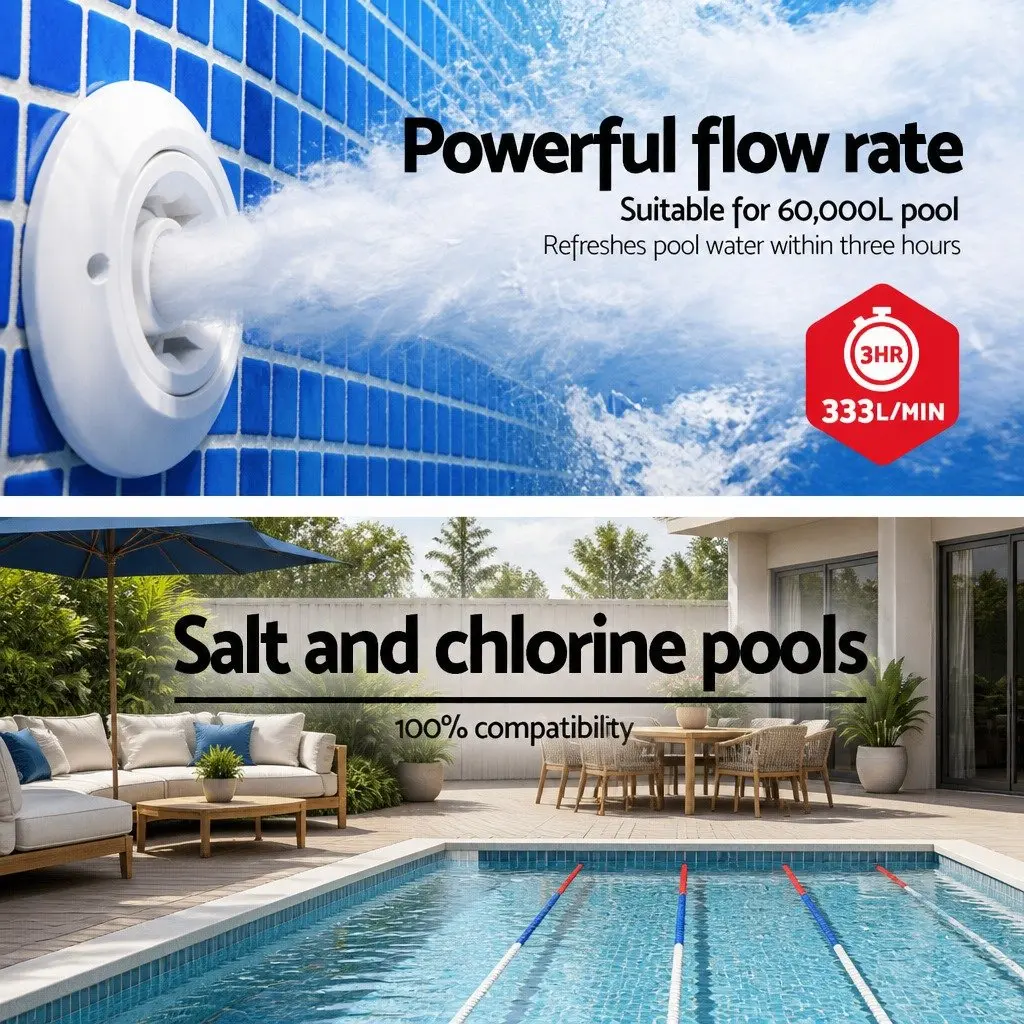 Pool Pump Black 2000W 2.7HP High-Performance Water Circulation Filter for Swimming Pools